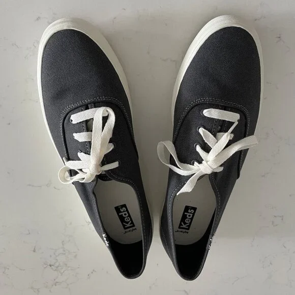 Keds Champion Lace Up Canvas Casual Sneakers w Softerra Black + White Sz 10 NWT - Picture 10 of 10